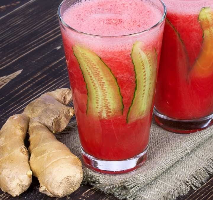 suco de melancia com gengibre​