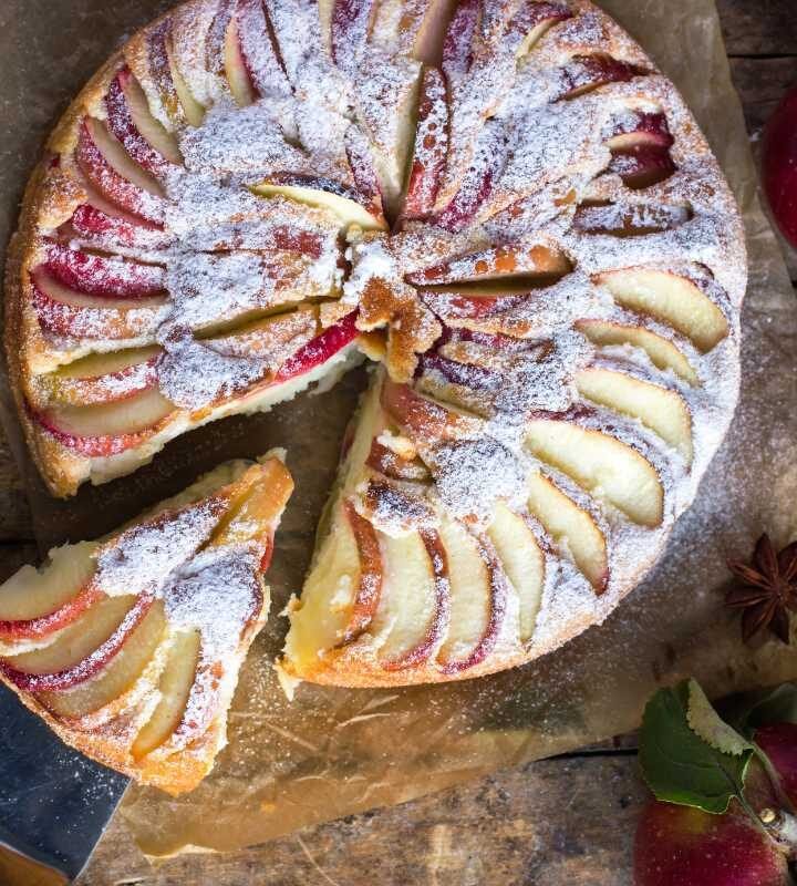 bolo de maçã simples e fofinho