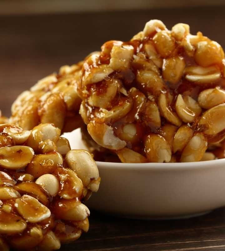 pe de moleque com doce de leite