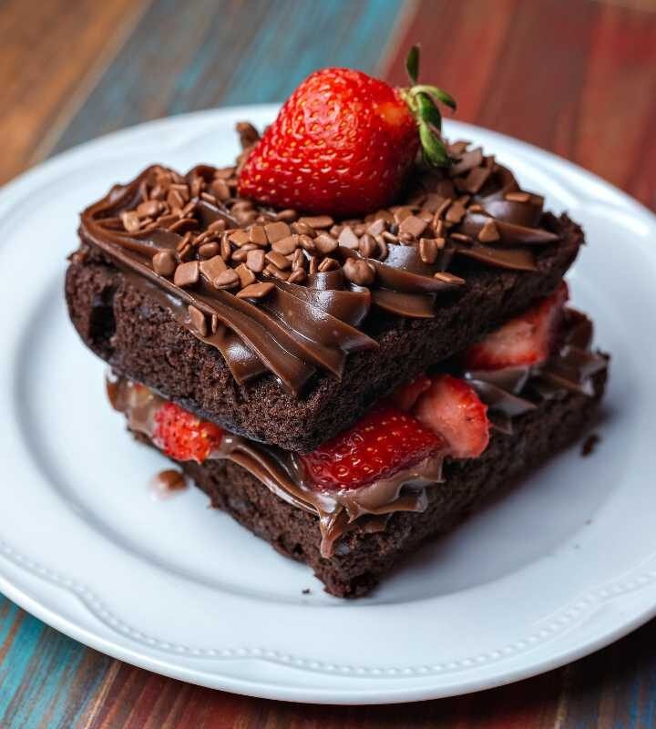 Bolo de Chocolate com Morango